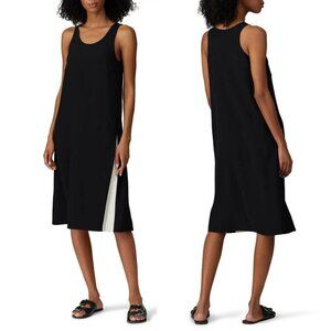 Maison Margiela Black Sleeveless Scoop Neckline Midi Dress Side Slit 38 Small